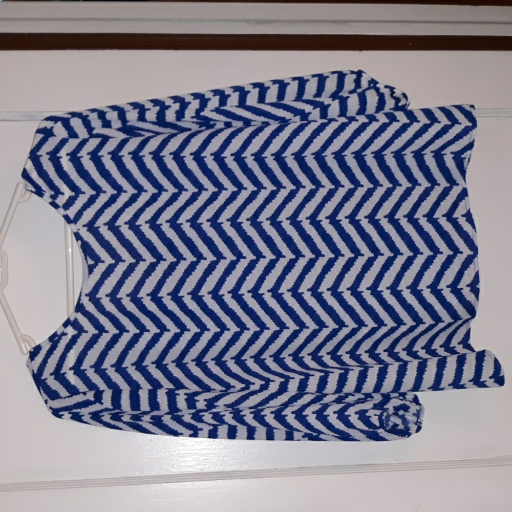 Blouse My Michelle blue white chevron stripes big blue bow girly feminine flirty